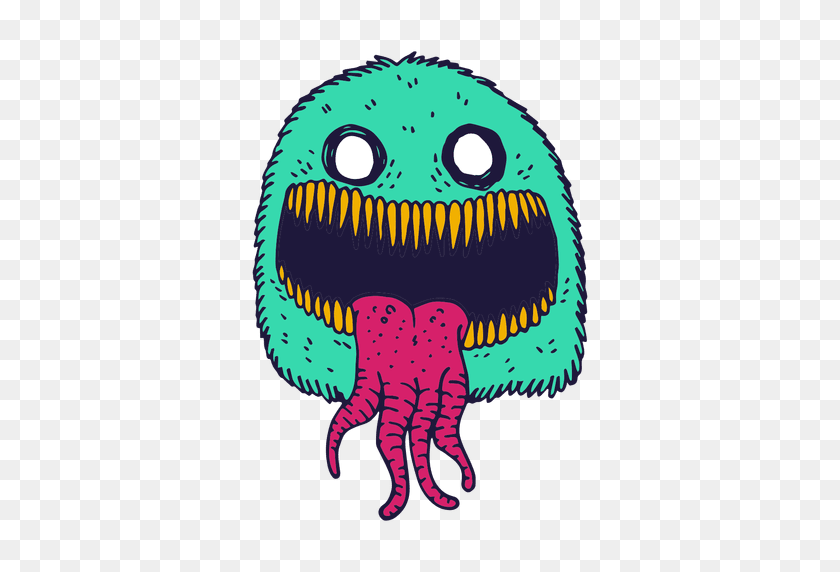 512x512 Monster Face Big Mouth Illustration - Monster Mouth PNG