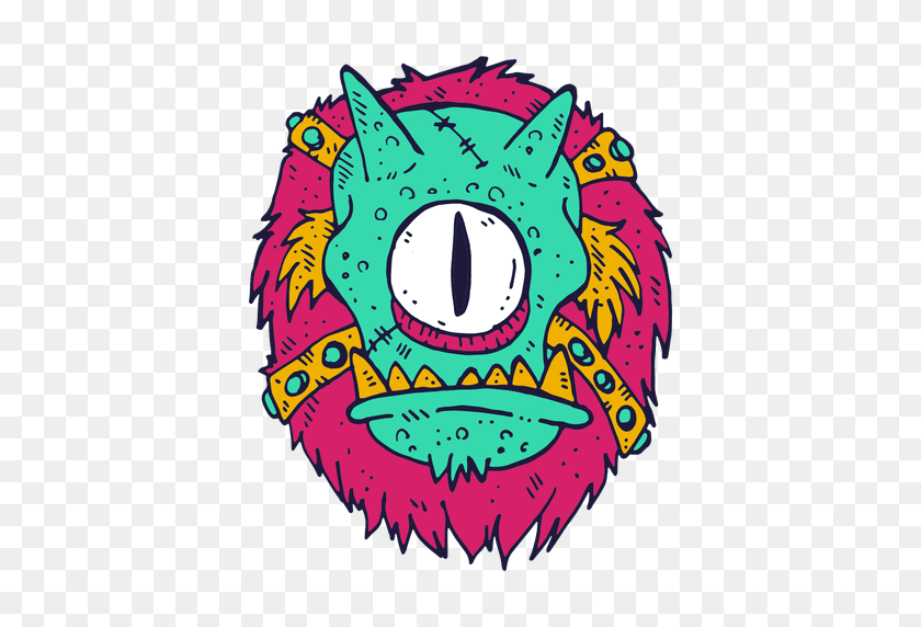 512x512 Monster Face Cyclops Illustration - Monster Mouth PNG