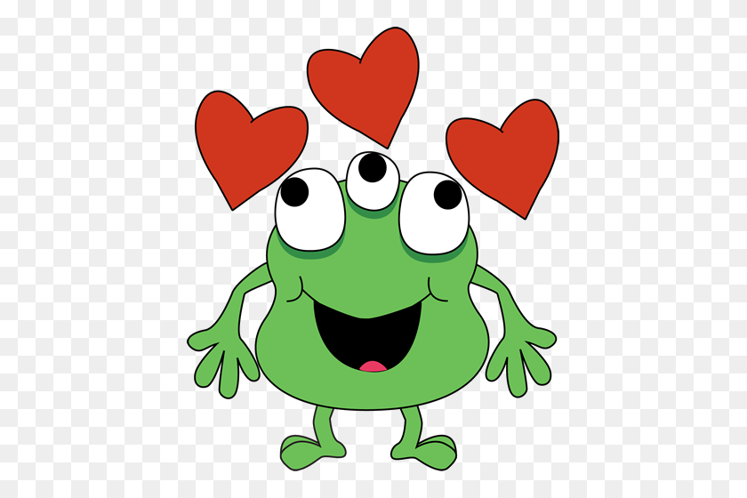 419x500 Monster Free To Use Clipart - Valentine Hearts Clip Art