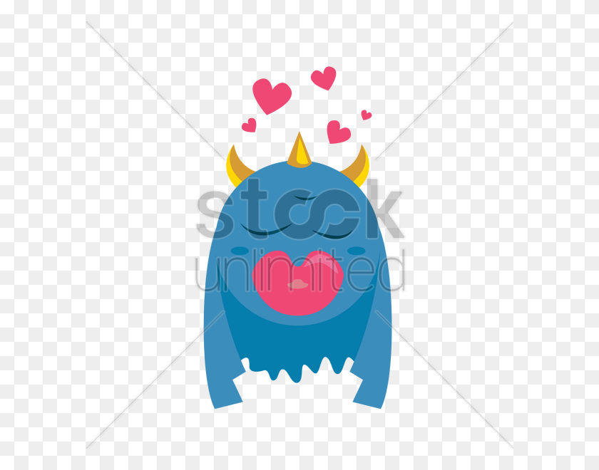 600x600 Monster Giving Kisses Vector Image - Kisses PNG