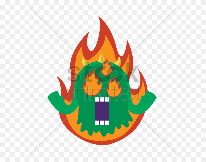600x600 Monster On Fire Vector Image - Fire Vector PNG