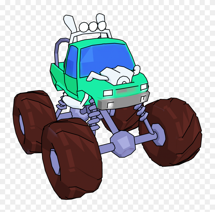 2172x2144 Monster Truck Cartoon Perspective Png Clipart Picture - Monster Truck PNG