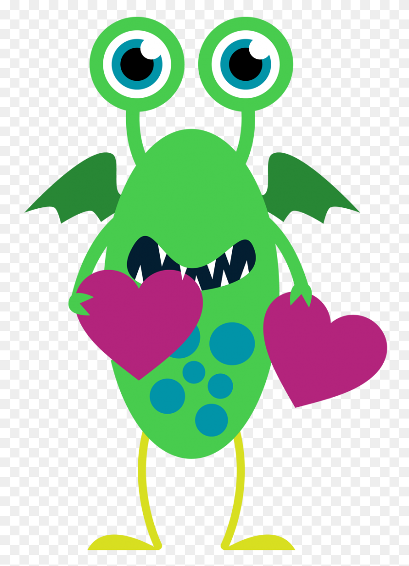 848x1200 Monster Valentine Clipart Lil'monsters! Monster - Valentine Party Clip Art