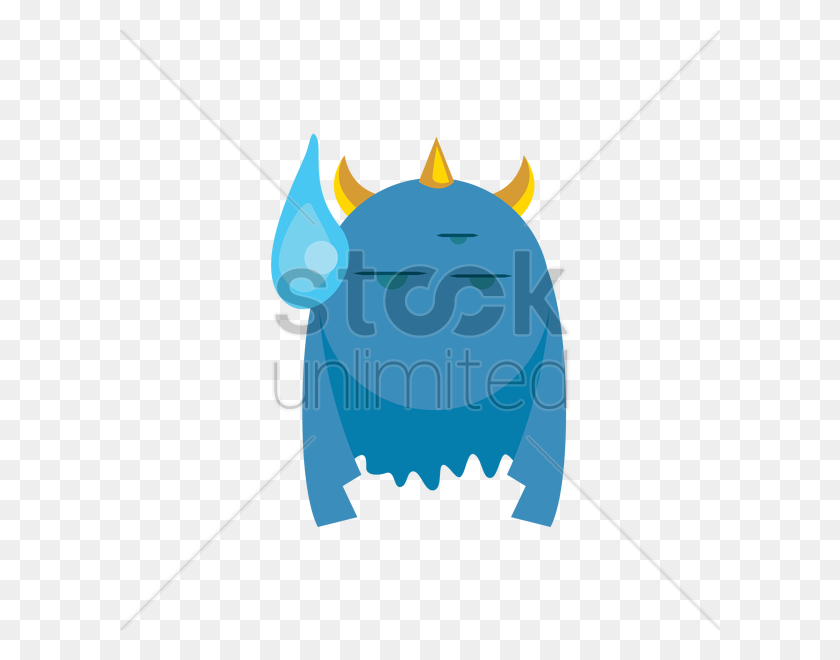 600x600 Monster With Sweat Drop Vector Image - Sweat Drop PNG