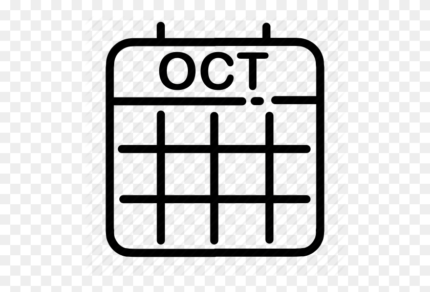 512x512 Calendario Del Mes De Octubre - Clipart Del Calendario De Septiembre