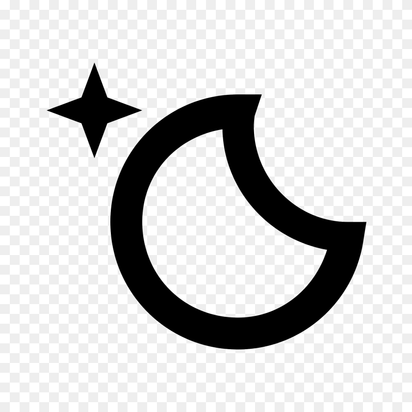 1600x1600 Moon And Stars Icon - Cresent Moon PNG
