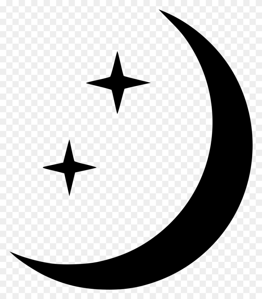 850x980 Moon And Stars Png Icon Free Download - Moon And Stars PNG