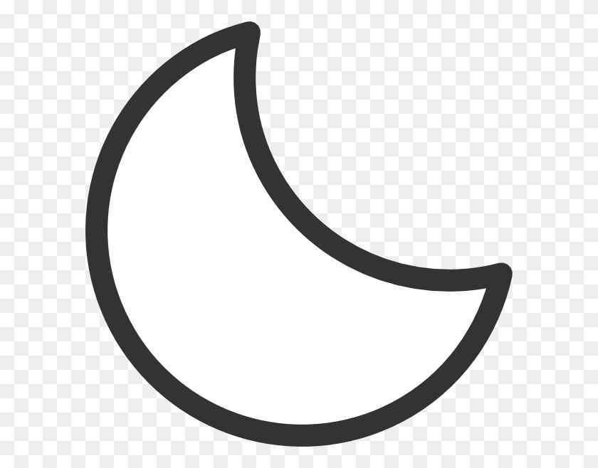 600x598 Moon Clipart Crescent Moon - Reindeer Clipart Black And White