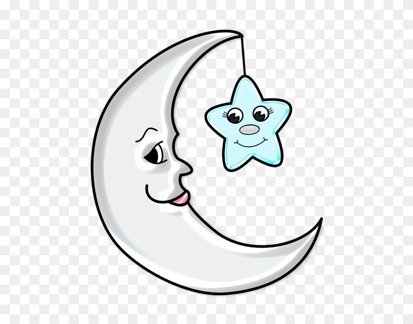 512x600 Moon Clipart Cute - Moon PNG Clipart