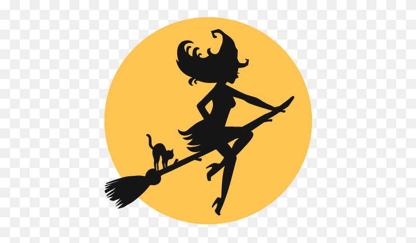 432x432 Moon Clipart Witch - Witch On Broom Clipart