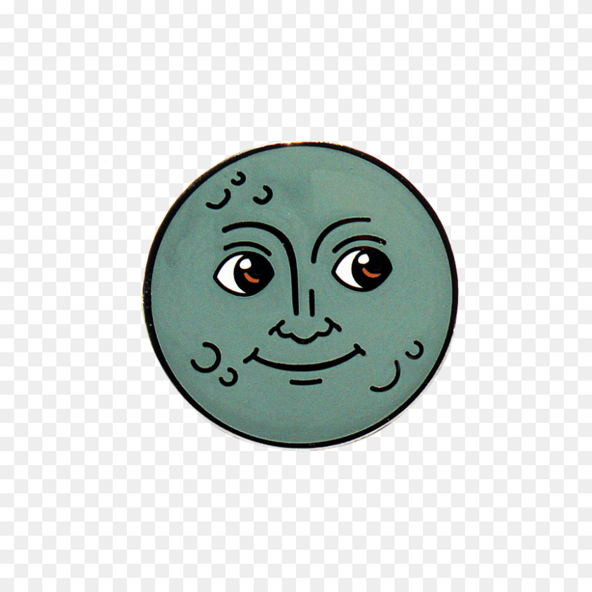 800x800 Moon Emoji Pin Shittty Stufff - Moon Emoji PNG