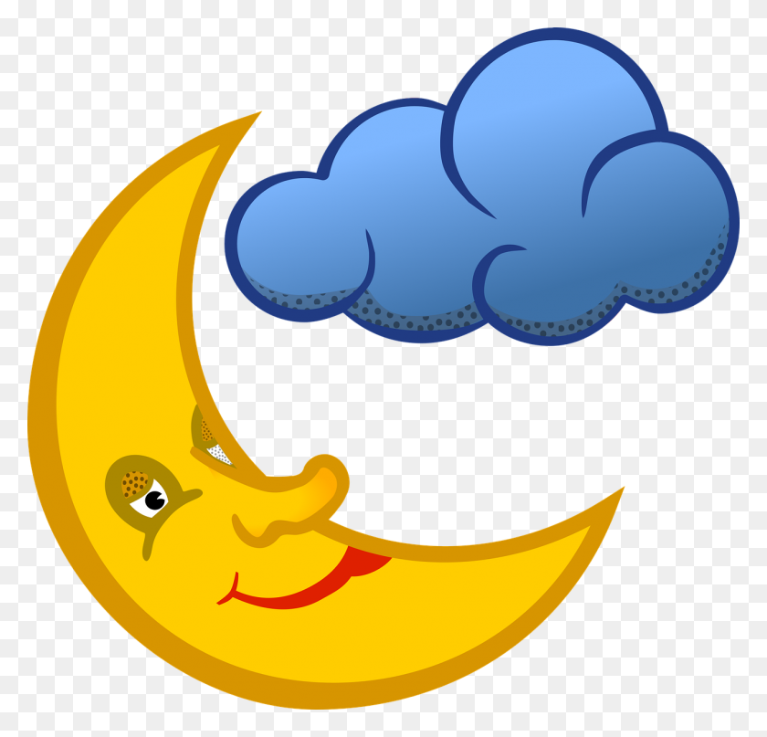 1280x1227 Moon Face And Cloud Transparent Png Image - Moon Emoji PNG