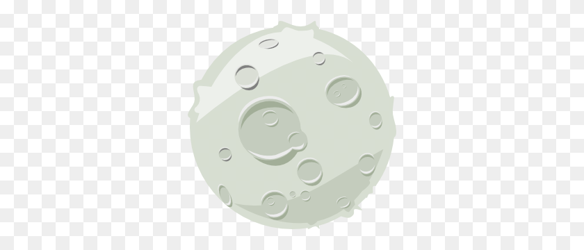 300x300 Moon In Comic Style Clip Art - Moon Vector PNG