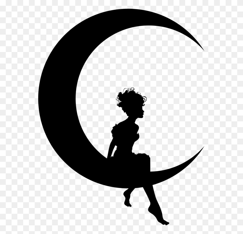 575x750 Moon Lunar Phase Silhouette Drawing Star And Crescent Free - New Moon Clipart