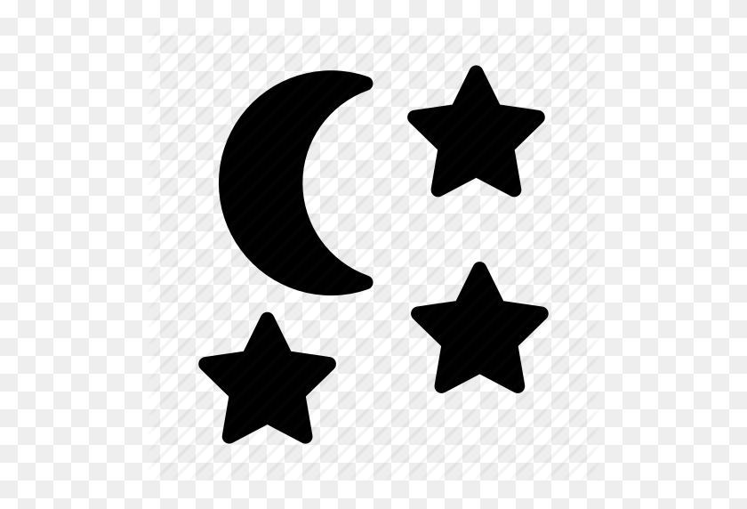 512x512 Luna, Noche, Cielo, Noche Estrellada, Estrellas, Clima, Icono De Pronóstico Del Tiempo - Cielo Estrellado Png