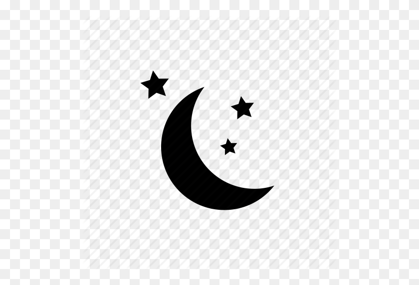 512x512 Луна, Ночь, Звезды, Значок Погоды - Ночные Звезды Png