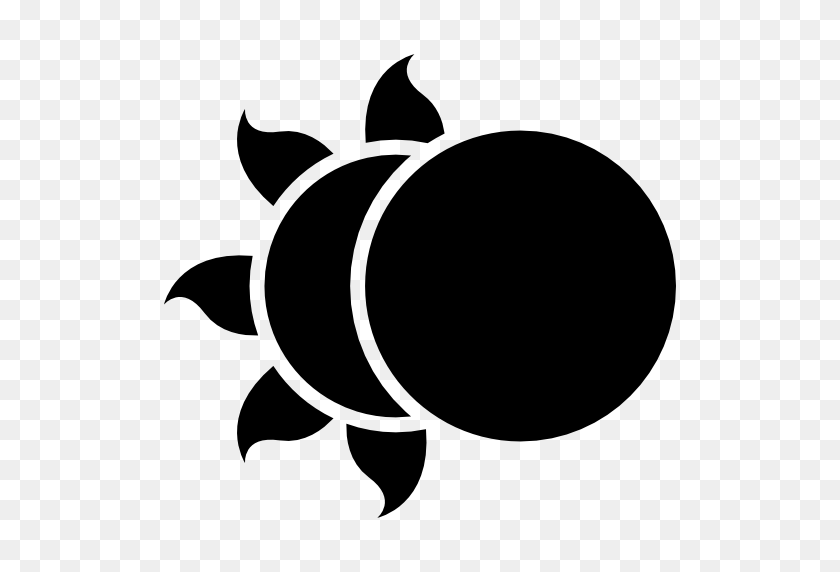 512x512 Moon Partially Covering The Sun - Sun Silhouette PNG