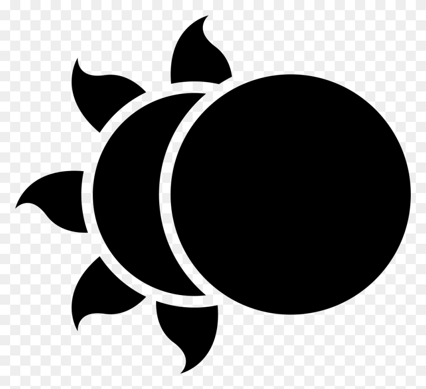 980x888 Moon Partially Covering The Sun Png Icon Free Download - Sun Icon PNG