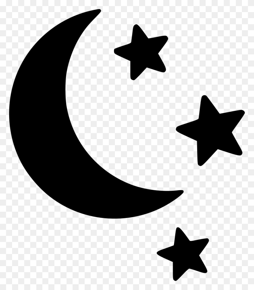 850x980 Moon Stars Png Icon Free Download - Moon And Stars PNG