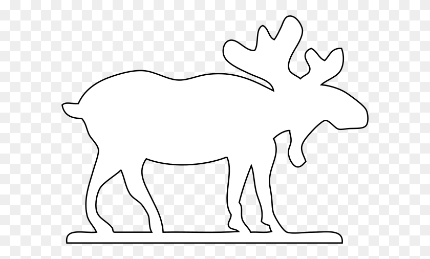 600x446 Moose Clip Art - Moose Clipart Black And White
