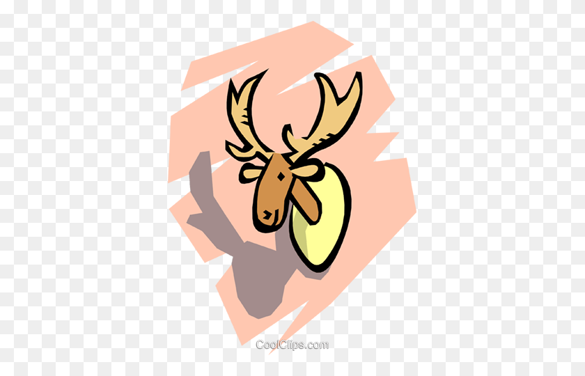 357x480 Moose Head Royalty Free Vector Clip Art Illustration - Moose Head Clipart