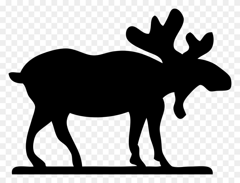 2400x1782 Moose Sihouette - St Bernard Clipart