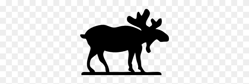 Moose Sihouette Clip Art Free Vector - Christmas Moose Clipart