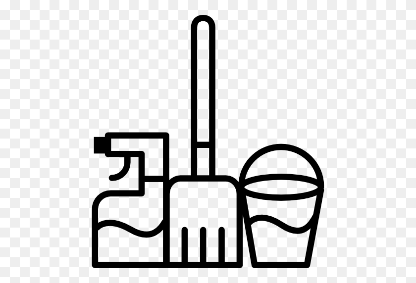 512x512 Mop, Water Bucket And Cleaning Spray - Mop Bucket Clipart