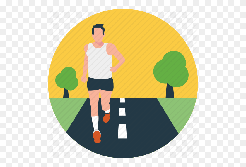 512x512 Morning Walk, Running, Running Exercise, Sports, Workout Icon - Morning Circle Clipart