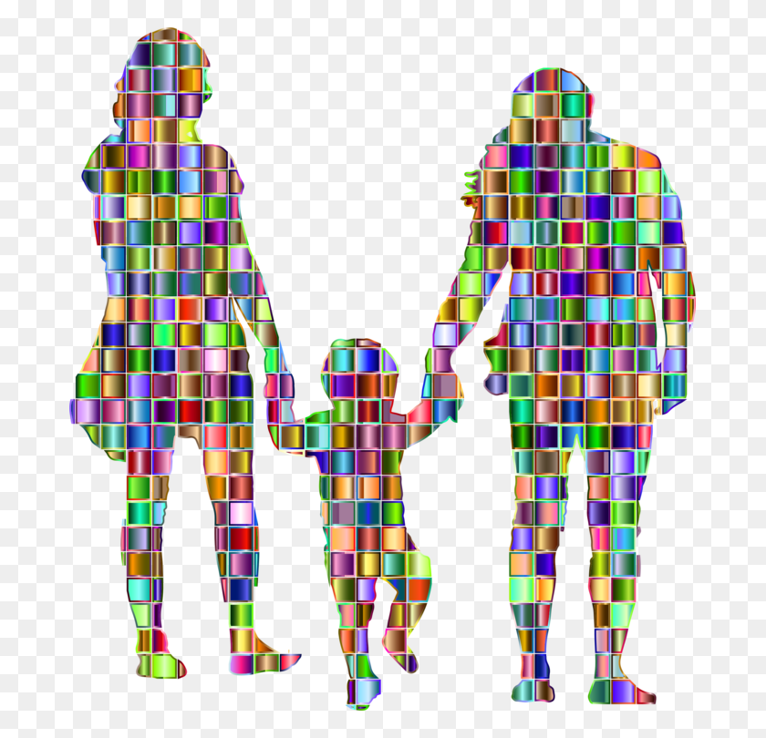687x750 Mosaic Child Art Family Mother - Plaid Clipart