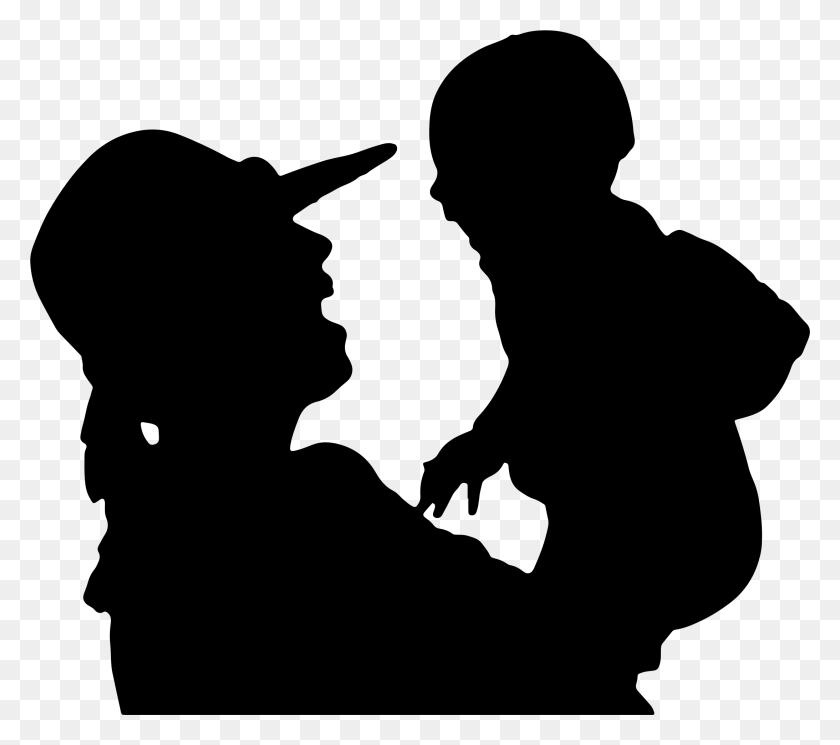 2187x1922 Mother And Baby Having Fun Silhouette Icons Png - Baby Silhouette PNG