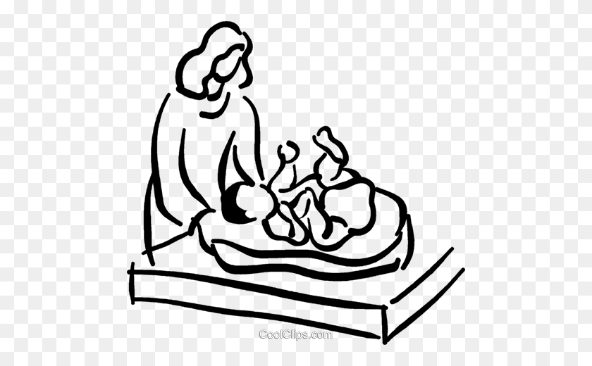480x460 Мать И Ребенок Клипарт Иллюстрация - Мать Клипарт Черно-Белый