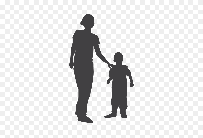 512x512 Mother And Child Silhouette - Children Silhouette PNG