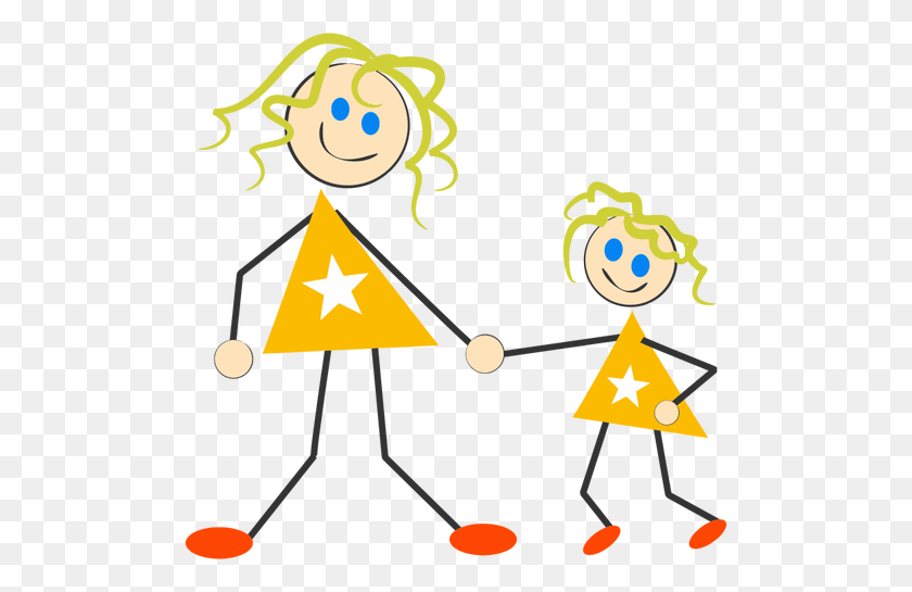 500x485 Mother And Daughter Vector Image - Mother Daughter Clipart