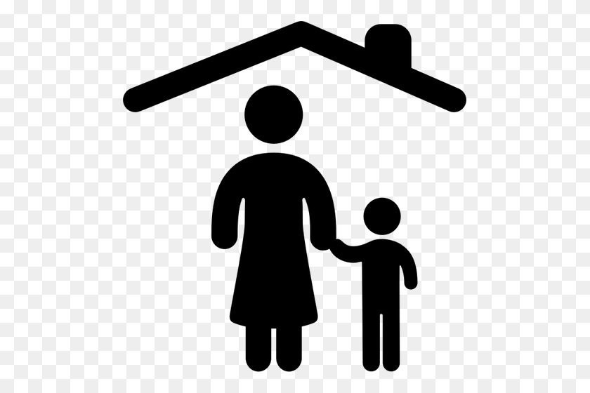 489x500 Mother And Son Under One Roof Vector Image - Mother Son Clipart