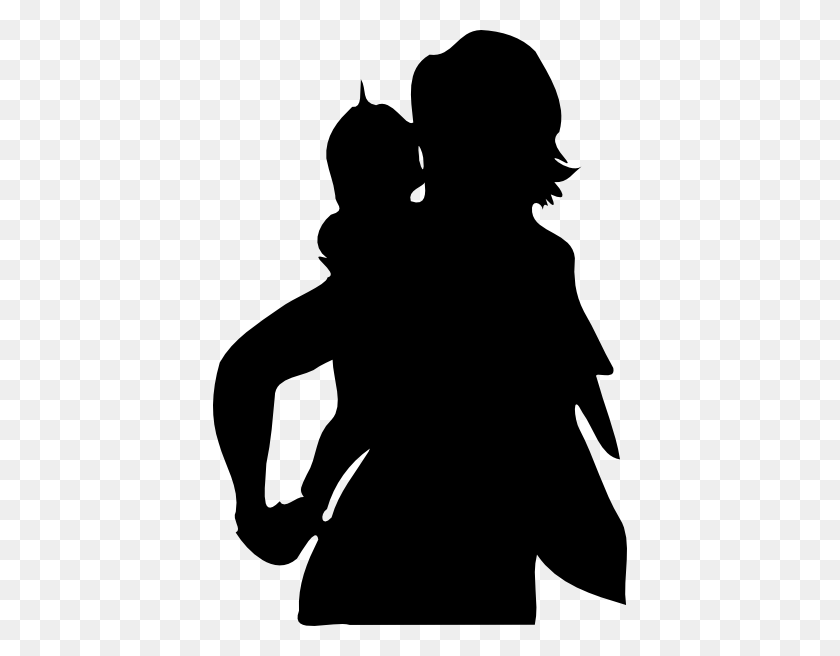 414x596 Mother Carrying Baby On Her Back Clip Art - Mother And Baby Clipart