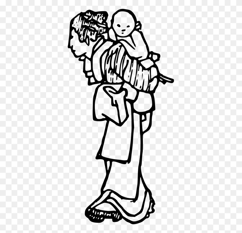 369x749 Mother Child Infant Drawing Family - Pet Adoption Clipart