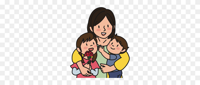 251x300 Mother Daughter Clipart Free - Mom And Son Clipart