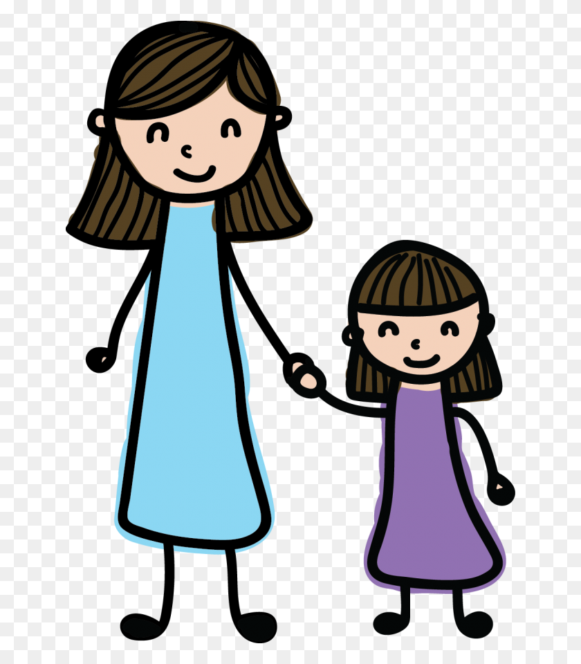 650x900 Мать И Дочь Клипарт Скачать Бесплатно Картинки - Одинокая Мама Клипарт