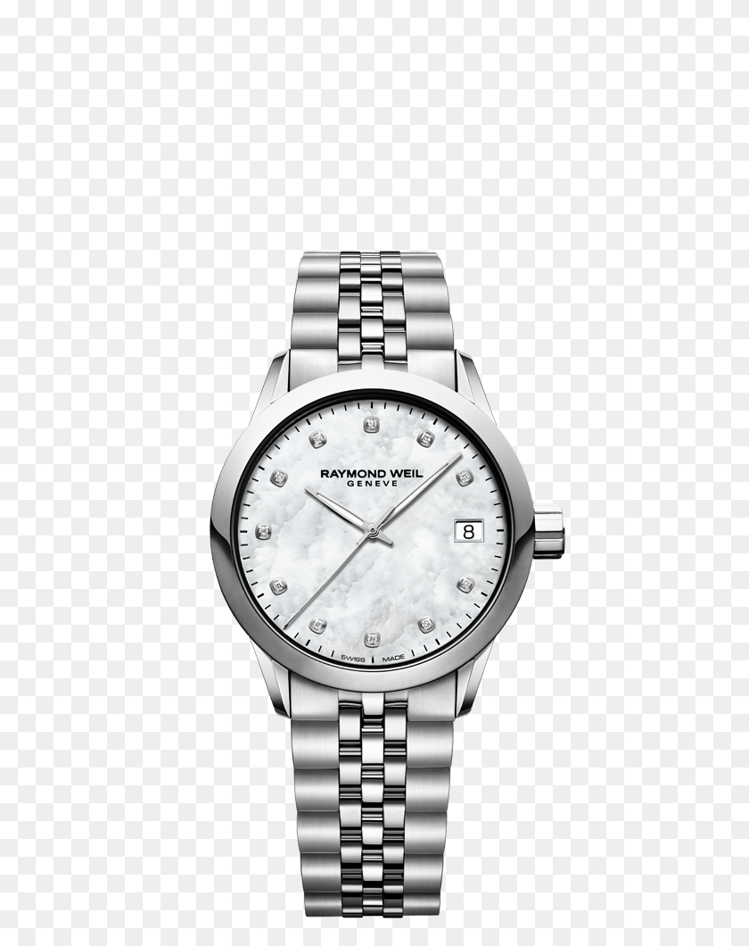 700x1000 Mother Of Pearl Diamond Watch - Silver Sparkles PNG