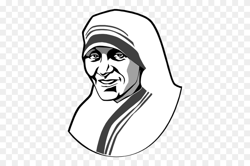 384x500 Madre Teresa - Clipart De La Madre En Blanco Y Negro