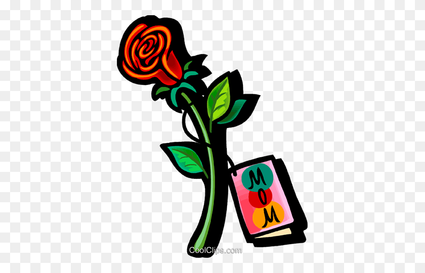 377x480 Día De La Madre Rosa Royalty Free Vector Clipart Illustration - Rose Vector Png