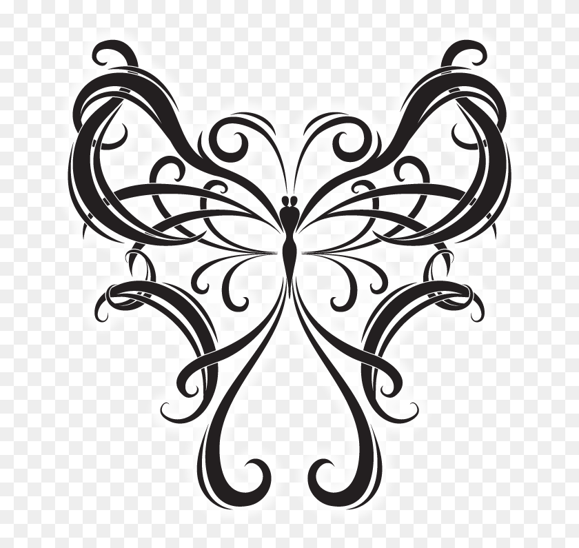 698x735 Moths And Butterflies Clipart Tattoo Clip Art Drawing Png - Free Butterfly Clipart Images