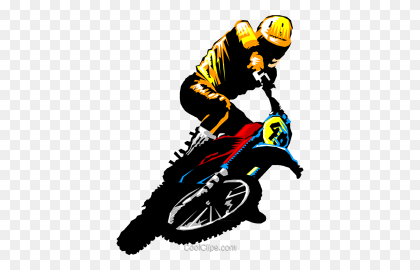 374x480 Motocross Rider Libre De Regalías Vector Clipart Ilustración - Motocross Clipart