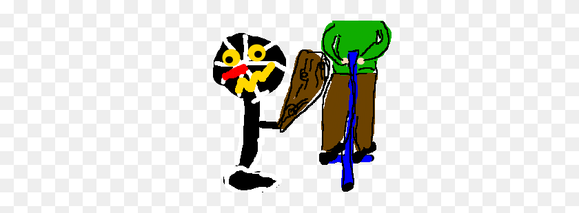 300x250 Motor Unicycle Hitting A Kid On A Pogo Stick Drawing - Pogo Stick Clipart