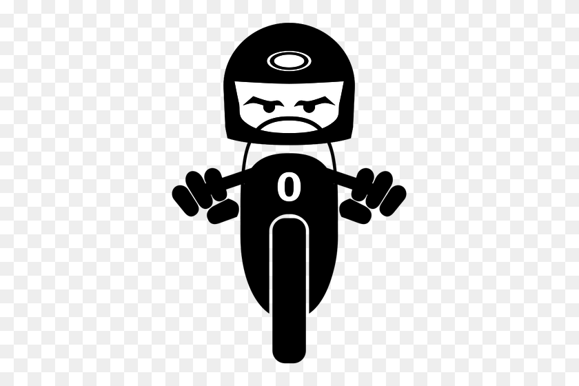 353x500 Motorbike Clip Art Motorcycle - Racing Clipart Black And White