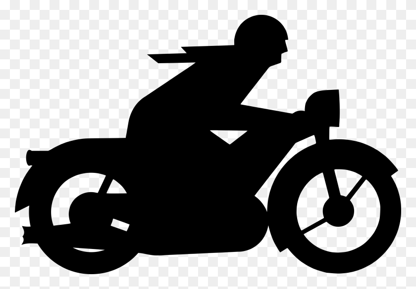 2400x1618 Motocicleta Clipart Blanco Y Negro - Trike Clipart