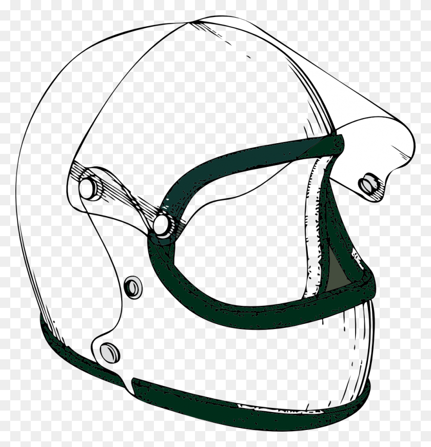 999x1039 Motorcycle Helmet Clipart Black And White - Softball Helmet Clipart