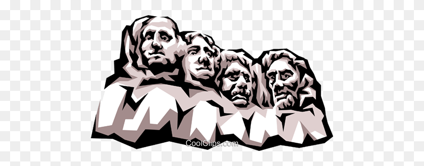 480x269 Mount Rushmore Royalty Free Vector Clip Art Illustration - Mt Rushmore Clipart