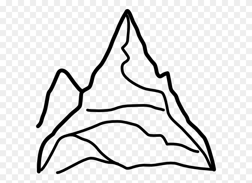 600x549 Mountain Black And White Clip Art - Iceberg Clipart Black And White